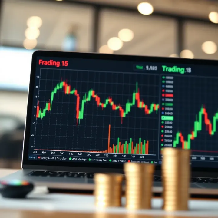 Graphs showing currency exchange trends and forex market activity