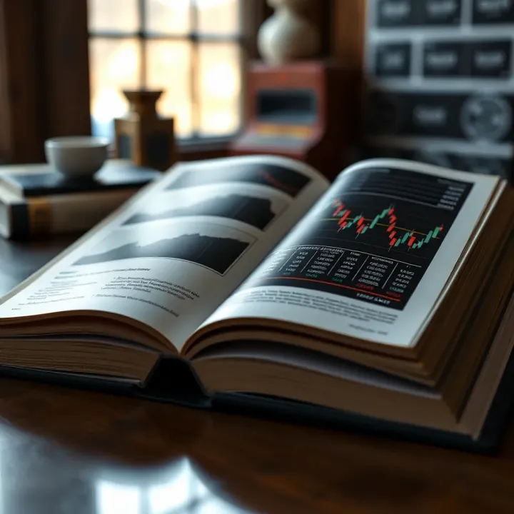 Open book featuring charts and forex market data for trading strategies