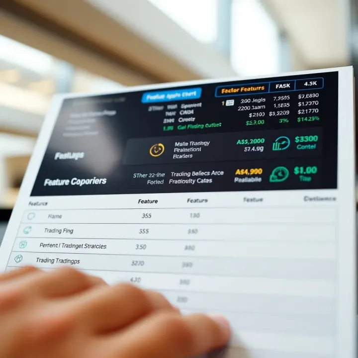 Comparison chart highlighting features of multiple trading apps available for South African investors