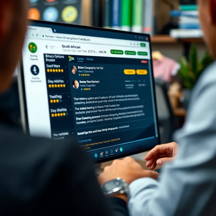Broker Reviews and Community Feedback for South African Traders Interface showing user reviews and ratings of binary options brokers from a forum tailored for South African traders