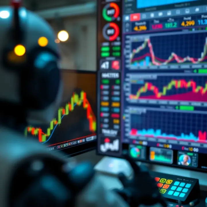Digital interface displaying automated trading signals and market analysis