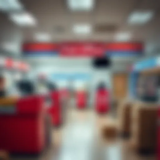 Inside Alberton Post Office showing service counters and postal parcels