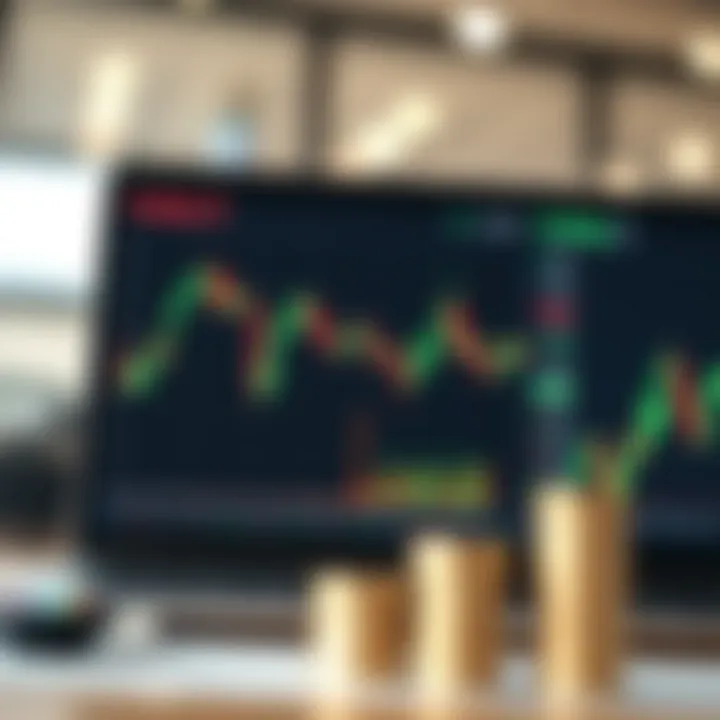 Graphs showing currency exchange trends and forex market activity