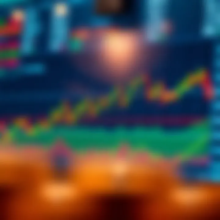 Graph showing various forex trading indicators overlayed on currency price chart