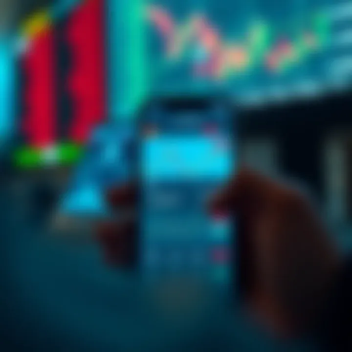 Smartphone displaying a forex trading app with multiple currency pairs and live trading data