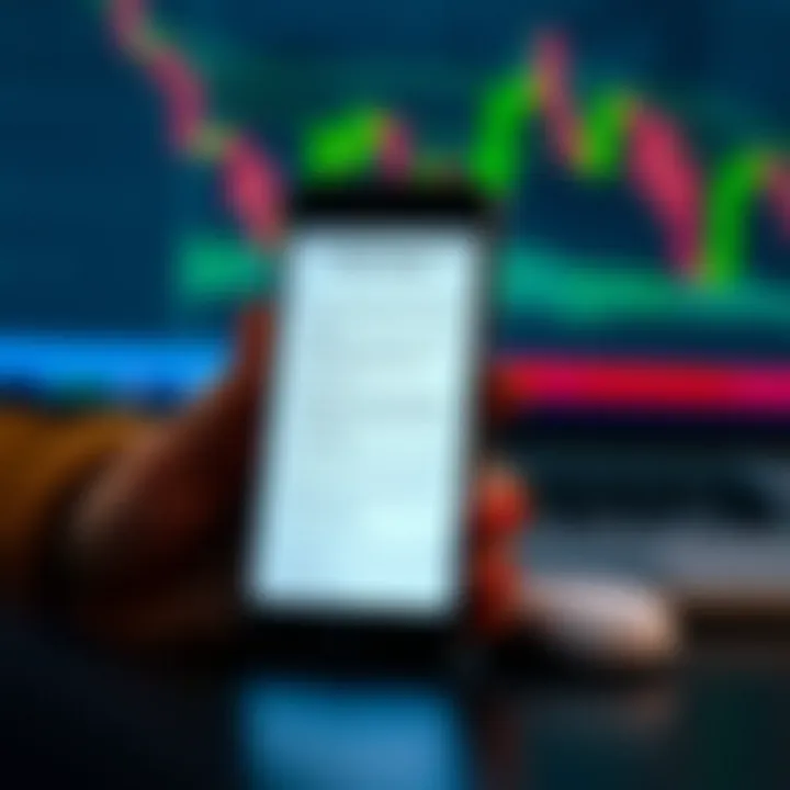 Checklist and smartphone screen displaying criteria for selecting reliable trading applications