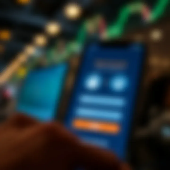 Secure Setup of Forex Trading App with Local Regulation Compliance Smartphone screen showing secure login and South African financial regulatory icons