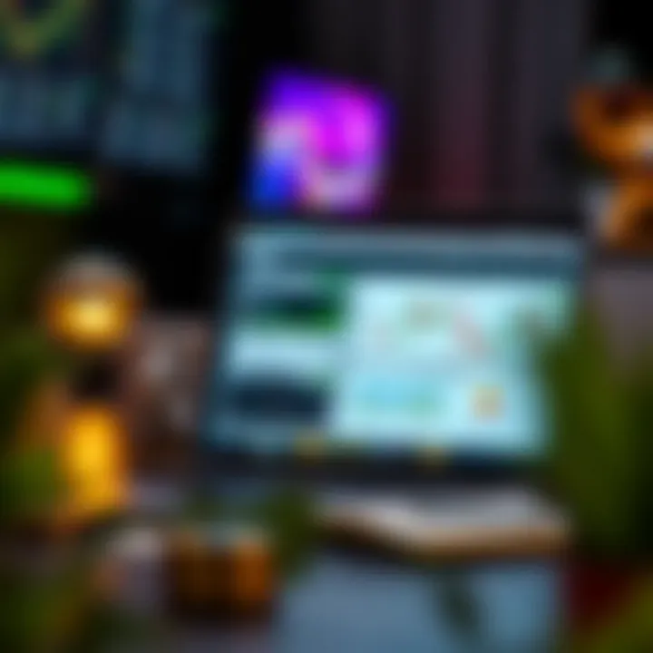 Open laptop showing an online forex trading course with educational materials and practice exercises