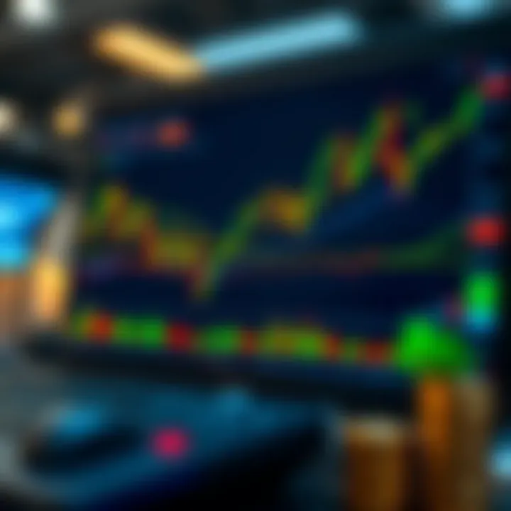 Illustration of forex trading platform with risk management tools and strategy icons