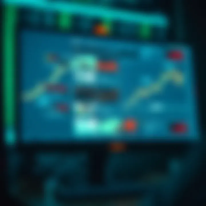 Computer screen displaying various forex trading software features and tutorials