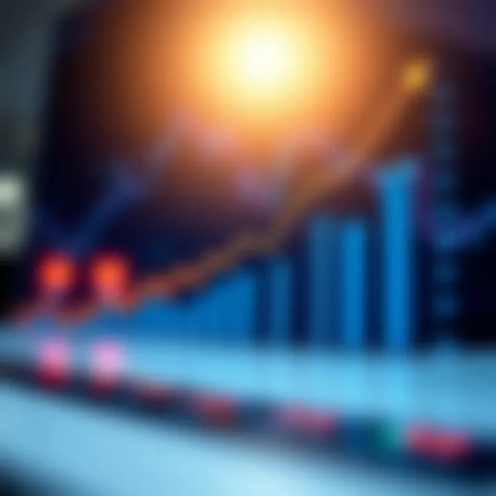 Graph showing upward trend in binary options trading with marked success points