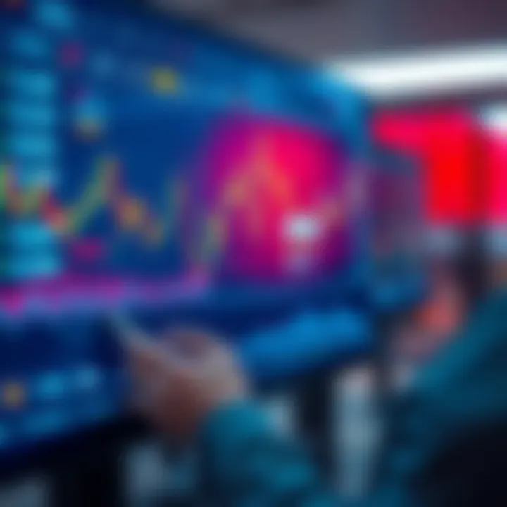 Digital interface displaying AI algorithms analyzing financial market trends