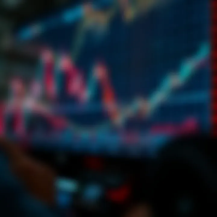 Graph showing forex currency pairs with trend lines indicating market analysis