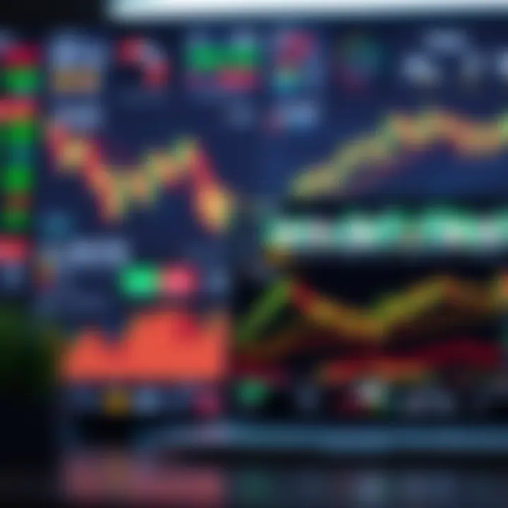 Illustration of a financial market dashboard showing binary options trends and analysis tools