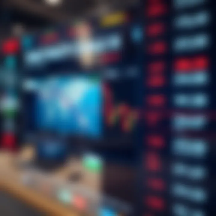 Graph showing currency exchange rates fluctuating on a digital screen