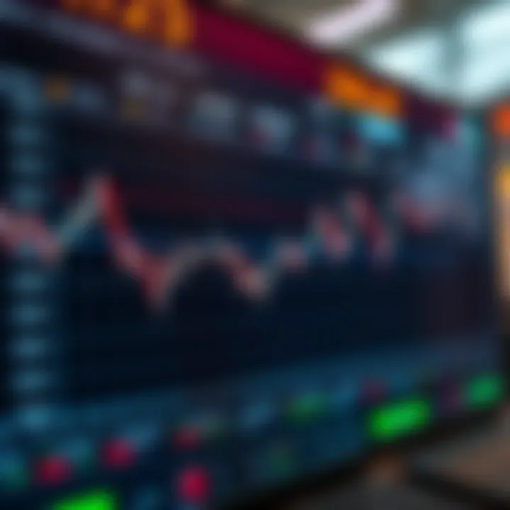Graph illustrating currency exchange rate fluctuations on a digital trading platform