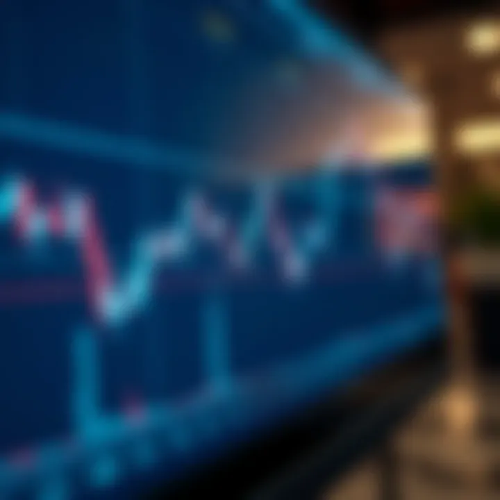 Graph showing currency pair fluctuations on a digital trading platform