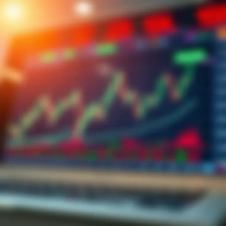 Graph showing currency exchange rates fluctuating on a digital trading platform