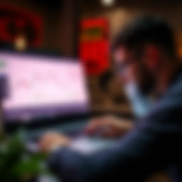 Person analyzing forex charts and financial data on a laptop