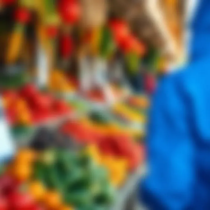 Colorful fresh fruits and vegetables displayed at a lively market stall in Kuilsriver