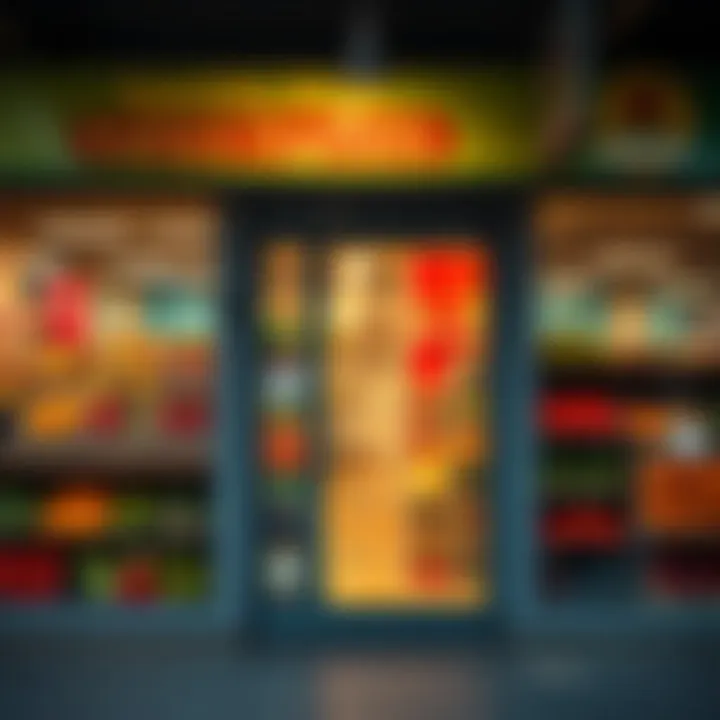 Entrance of a local specialty fruit and vegetable shop in Somerset West showing operating hours on the door