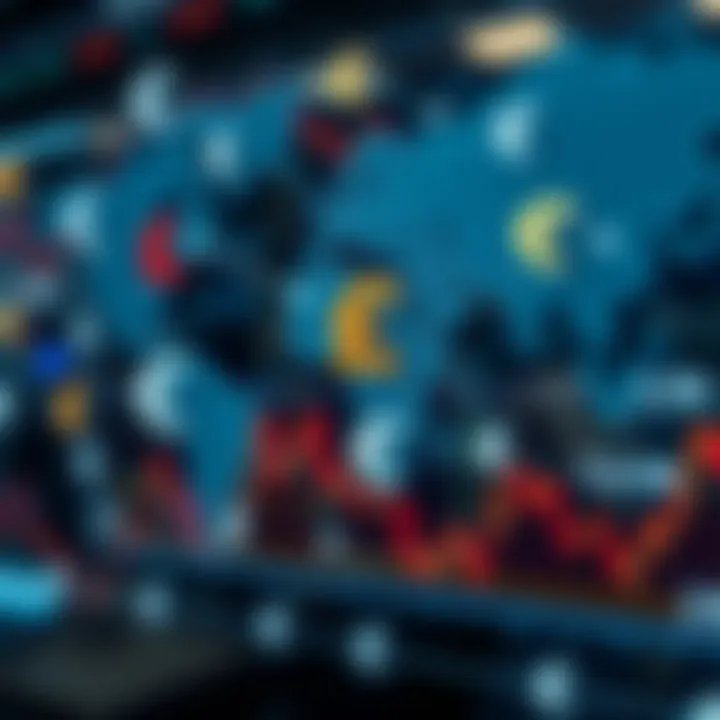 Global currency symbols interconnected representing forex market dynamics