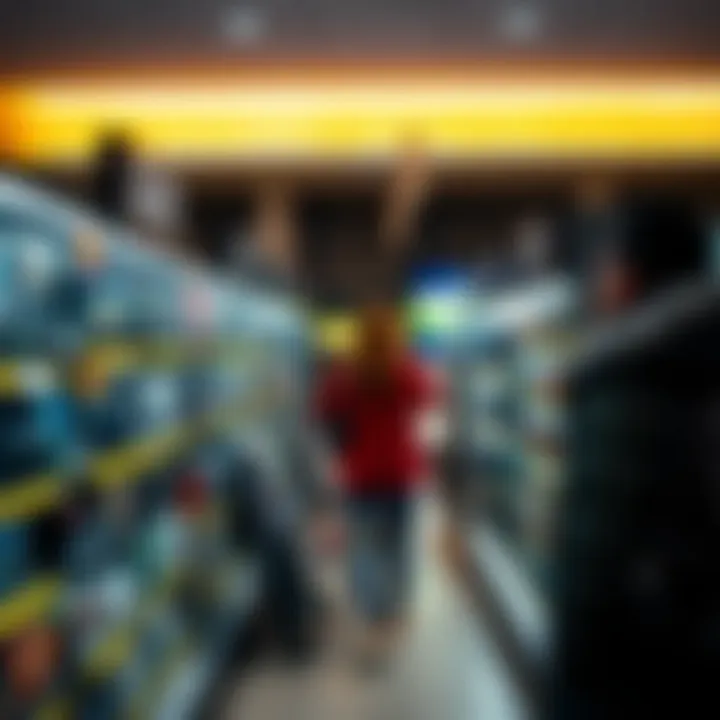 Customer browsing electronic products aisle inside Game Paarl store