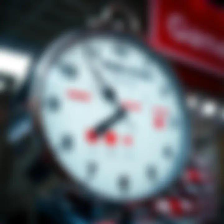 Clock displaying typical trading hours for Game store with calendar highlighting public holidays