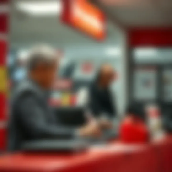 Customer interacting with postal clerk at Highveld post office counter