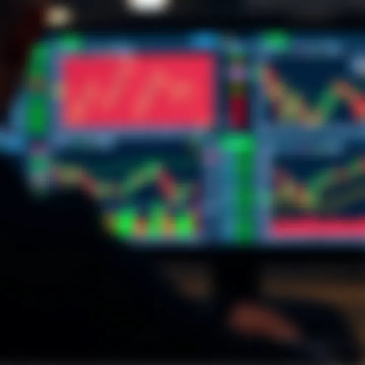 Interactive forex trading platform interface displaying multiple currency charts and analysis tools