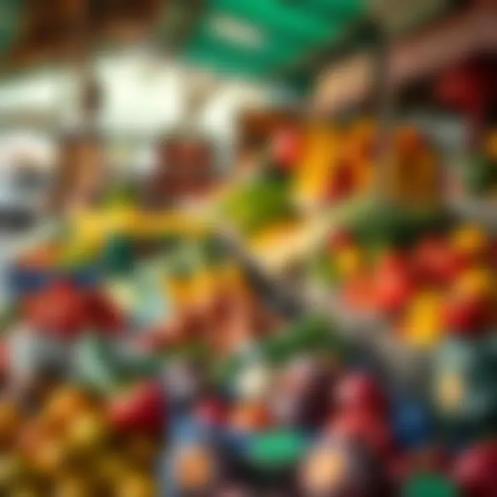 Montana Fruit and Vegetable Market Morning Hours Fresh fruits and vegetables displayed at Montana market stalls under morning light