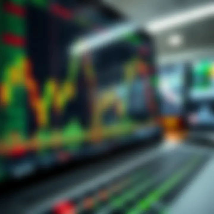 Graph showing currency pair fluctuations on a digital trading platform