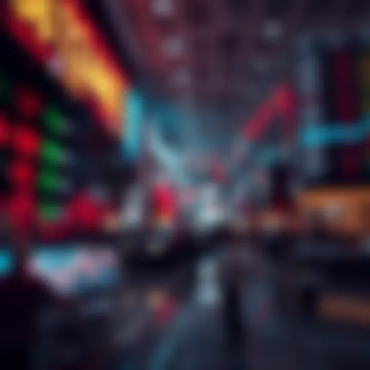 Illustration of global currency exchange rates and financial charts