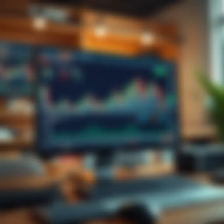 Graph showing risk management strategies and trading tools on computer screen