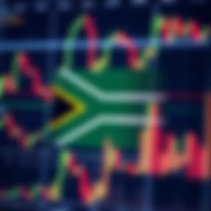 South African flag overlay on a financial chart showing market trends and key economic indicators