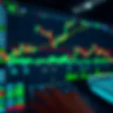 Automated binary trading software interface displaying market trends and trading options