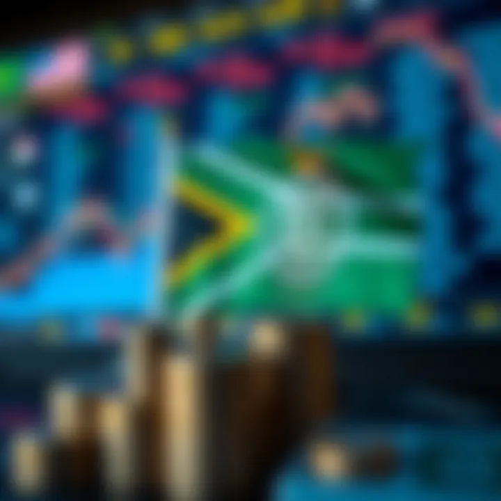 Illustration showing regulatory symbols and South African flag to represent trading regulations