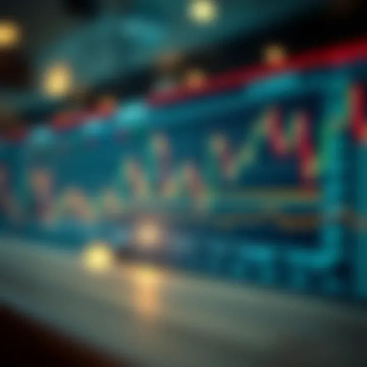 Graph illustrating the concept of binary options trading with fluctuating market indicators