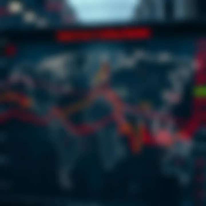 World map highlighting major forex trading sessions with time zones