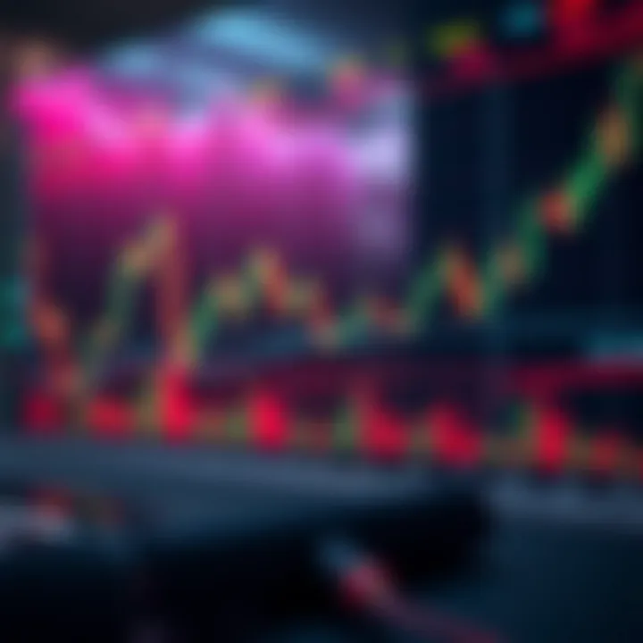 Graph showing forex trading strategies with candlestick charts and trend lines