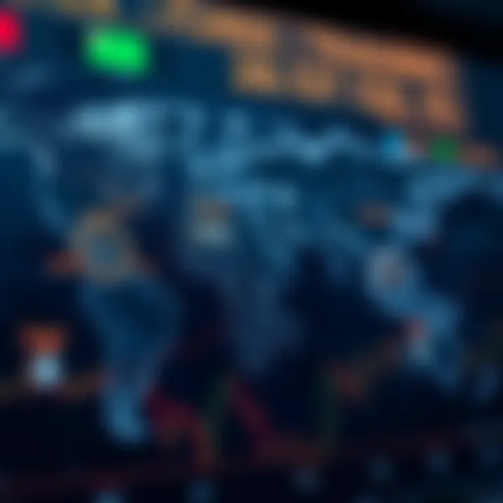 World map highlighting major forex trading sessions with clock icons showing market open times