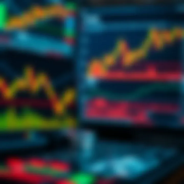 Conceptual illustration of analyzing forex trading signals with charts and data