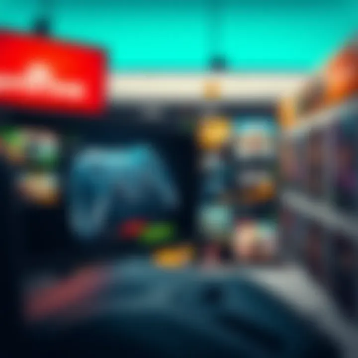 Online game store interface showing various game titles and shopping options