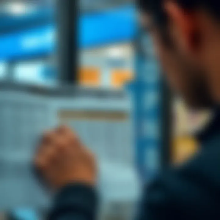 Close-up of a person checking a timetable for Home Affairs Alberton opening and closing times