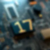 Digital circuit board emphasizing the role of binary numbers in computing technology