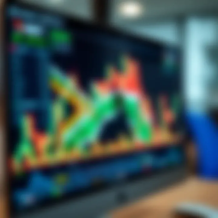 Graph displaying binary options trading signals on a digital screen with South African flag overlay