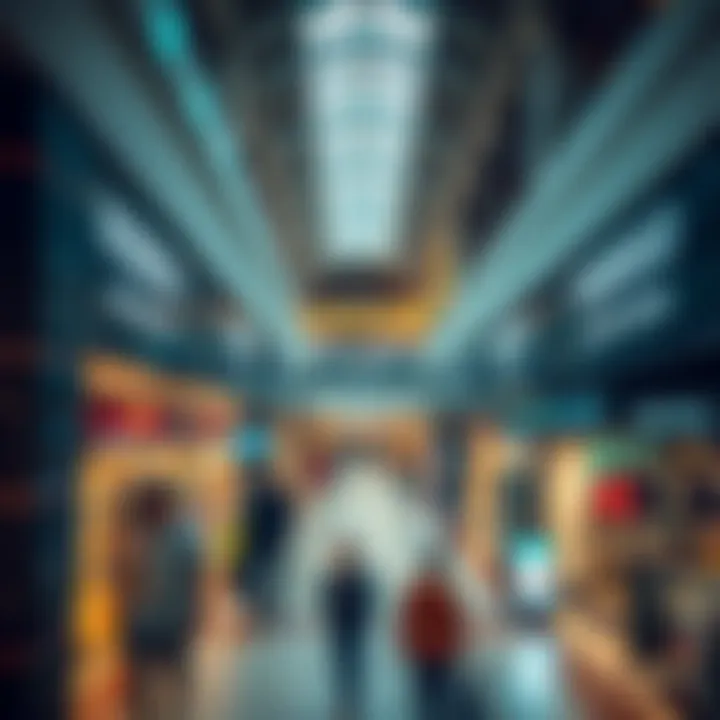 Interior of Woodmead Factory Shops showing various retail stores and shoppers browsing