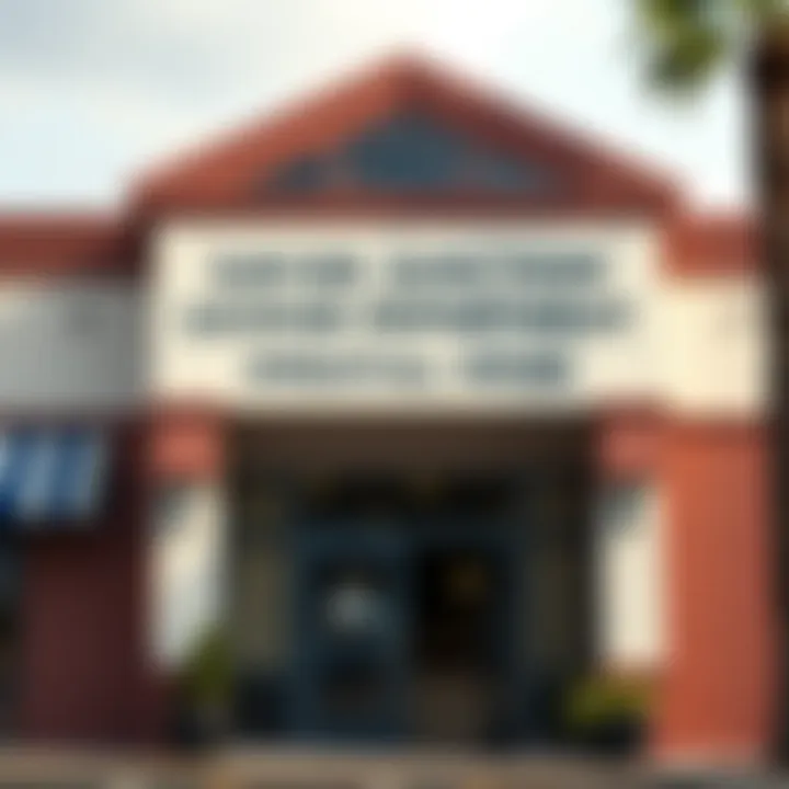 Xavier Junction License Department Exterior and Operational Hours Front entrance of Xavier Junction License Department building showing operational hours sign