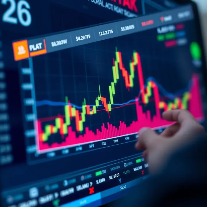 Graph displaying forex trading trends on a digital platform