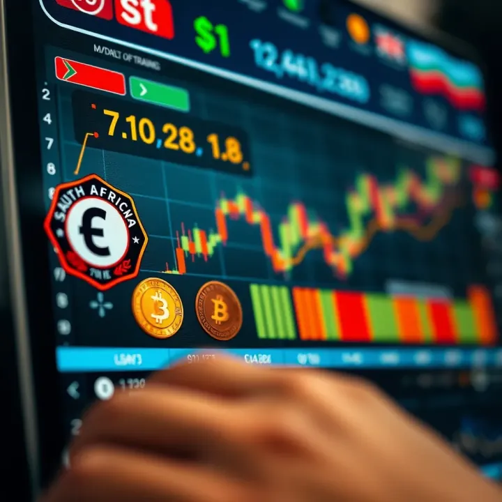 Secure Trading Platform Compliant with Local Regulations Secure online trading platform with South African Rand currency symbols and regulation badges